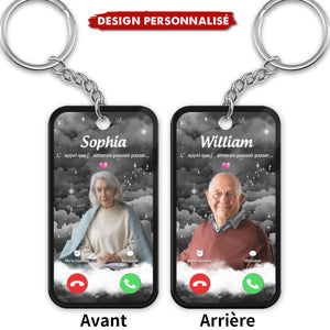 Porte-clés personnalisé L’appel que j’aimerais pouvoir passer  – Avec photo et nom