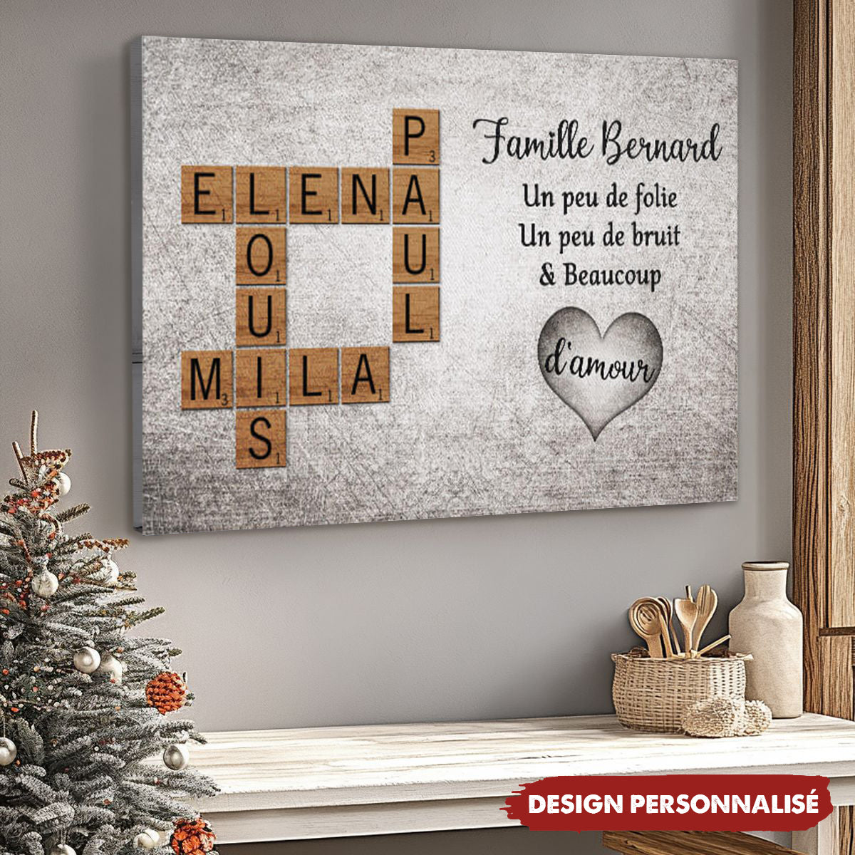 Affiche Familiale Personnalisée - Un Peu de Folie, Beaucoup d’Amour