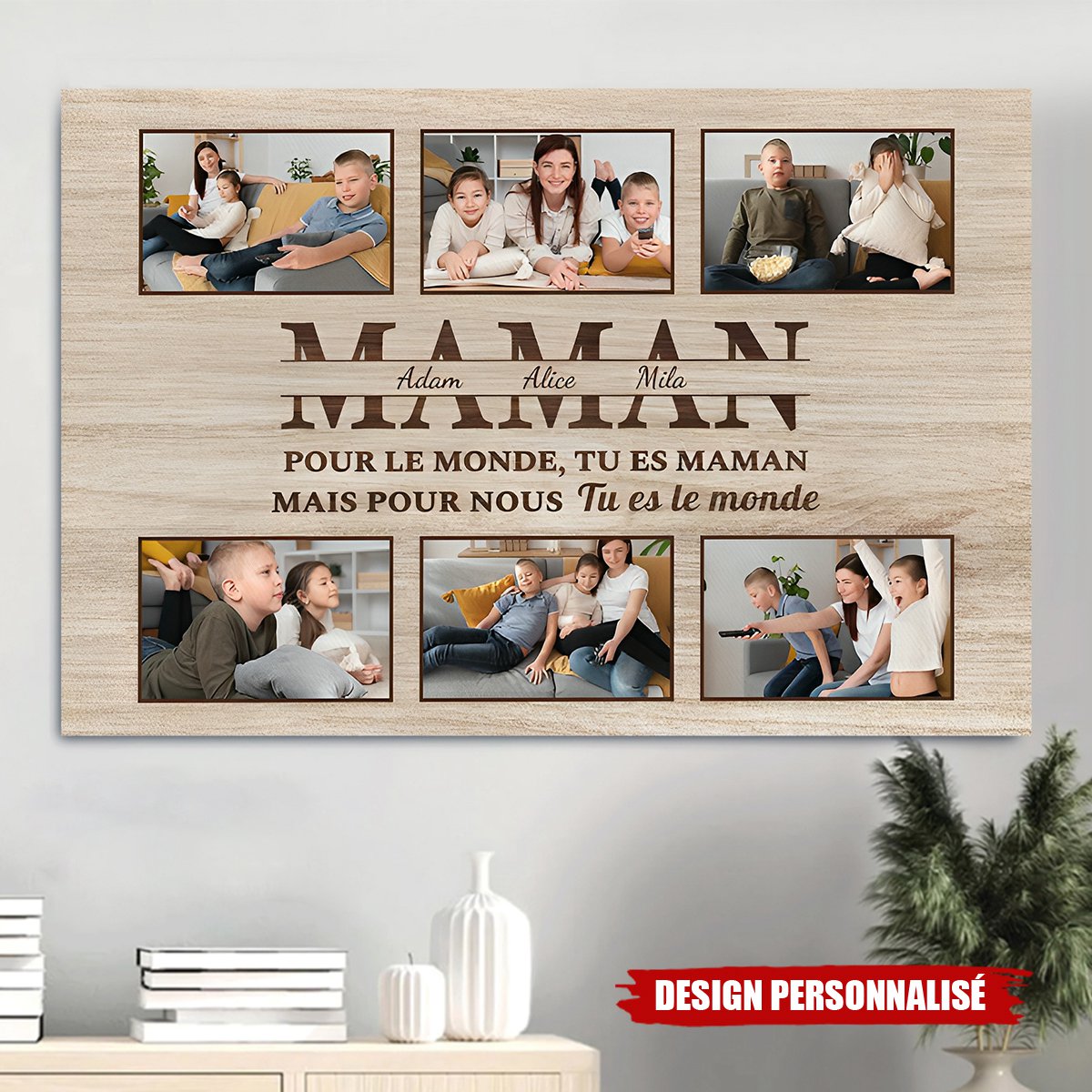 Affiche Photo Personnalisée pour Maman ou Papa – “Tu es le monde”