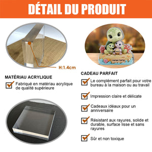 Plaque Acrylique Personnalisée – Famille Tortues avec Prénoms
