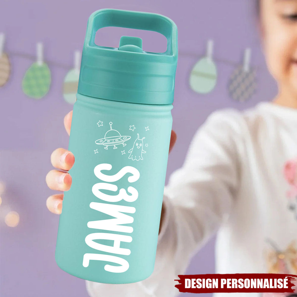 Bouteille Isotherme Personnalisée pour Enfants – Nom personnalisé & Design Ludique