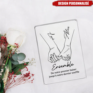 Plaque avec Noms & Citation Romantique – Cadeau Personnalisé pour Couple