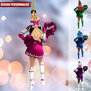 Pom-Pom Girl avec Nom ornement - Cadeau Unique pour Cheerleader