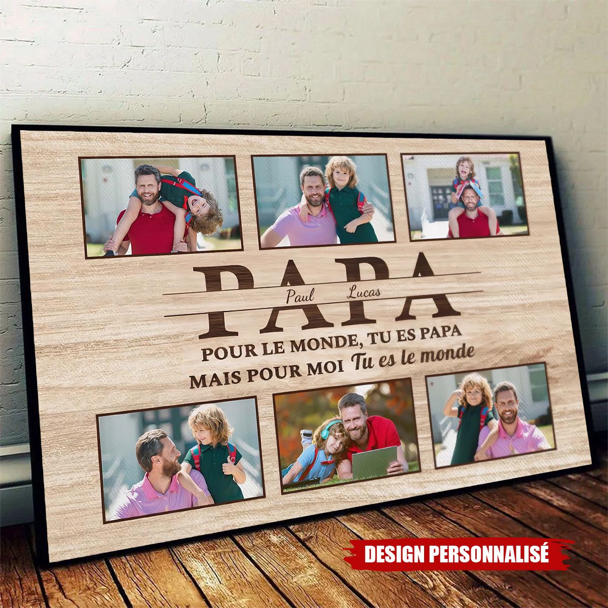 Affiche Photo Personnalisée pour Maman ou Papa – “Tu es le monde”