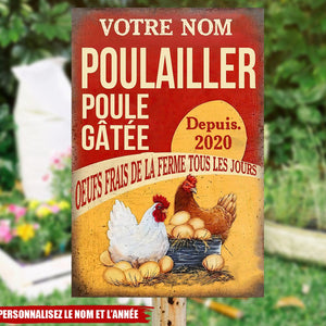 Enseigne Métallique Personnalisée – Poulailler, Oeufs frais de la ferme tous les jours