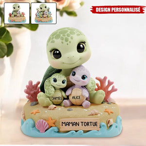 Plaque Acrylique Personnalisée – Famille Tortues avec Prénoms