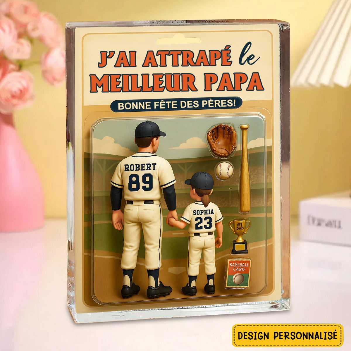 Cadeau Personnalisé Fête des Pères – "J’ai attrapé le meilleur papa"