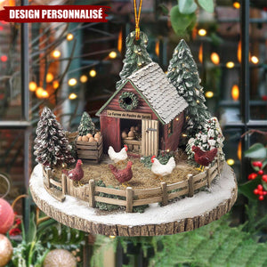 Suspension Personnalisée Ferme de Poules de Rêve – Cadeau pour les Amoureux des Poules