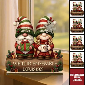 Plaque “Vieillir Ensemble” Personnalisée – Cadeau Romantique pour Couple