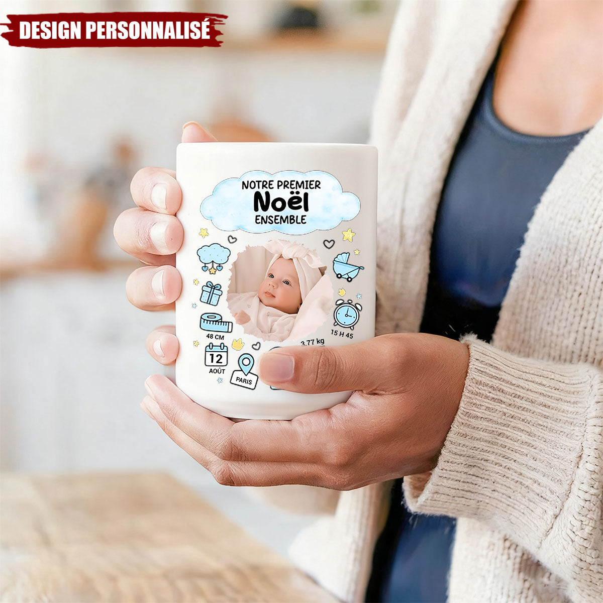 Mug Personnalisé Avec Photo - Notre Premier Noël Ensemble