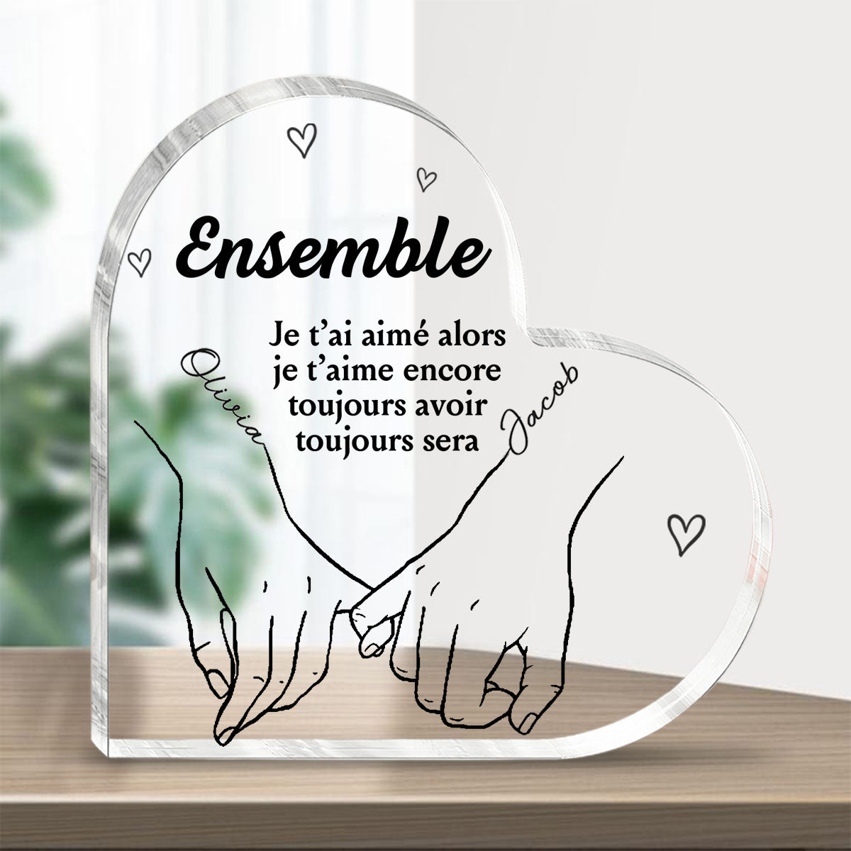 Je veux que toutes Mes Durées soient avec vous - Couple personnalisé personnalisé Plaque acrylique en forme de coeur - cadeau pour mari femme, anniversaire