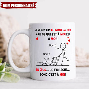 Tasse Drôle Personnalisée pour Couple – Expression de Jalousie & d'Amour