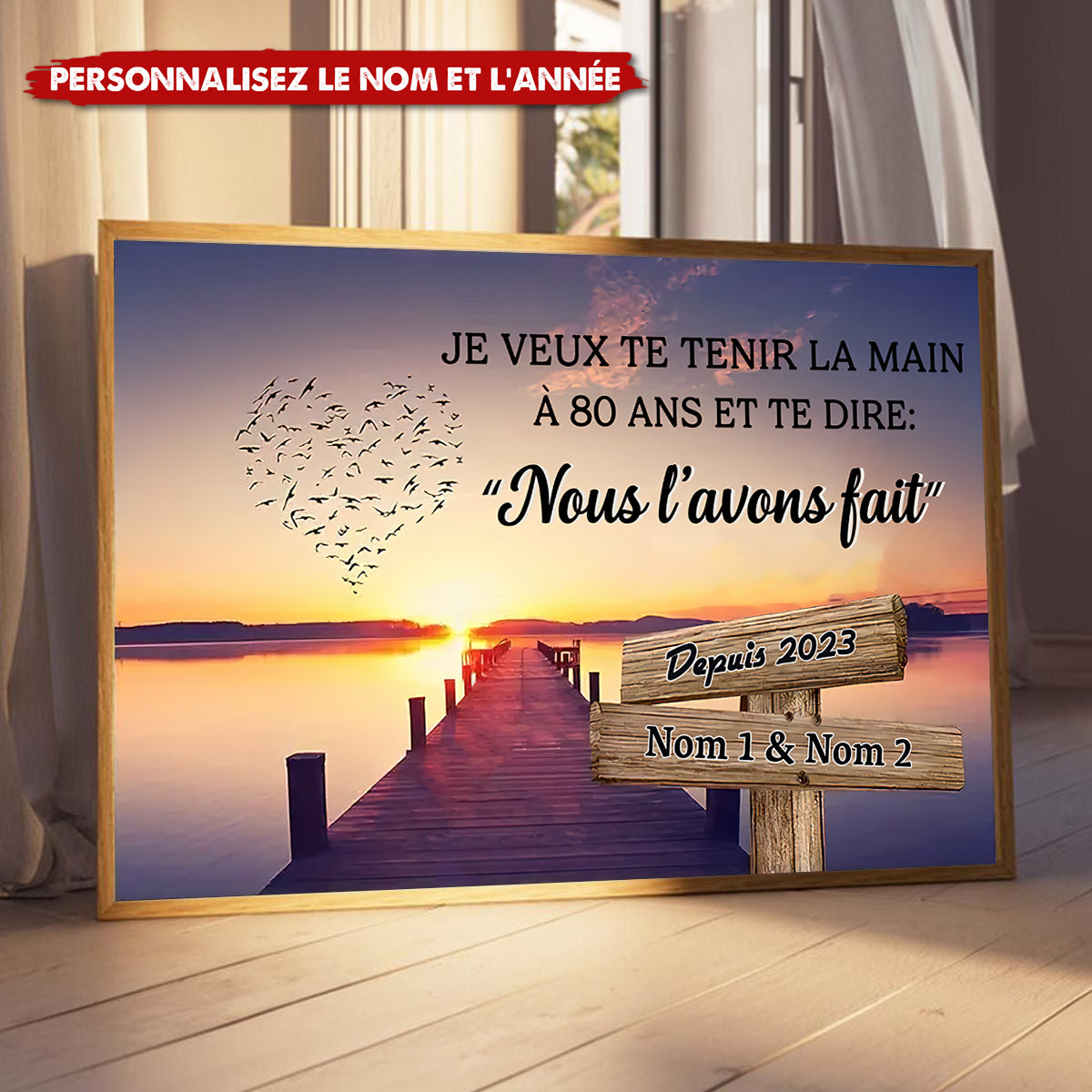 Poster Personnalisé "Nous l’avons fait" – Cadeau Couple avec Prénoms et Année