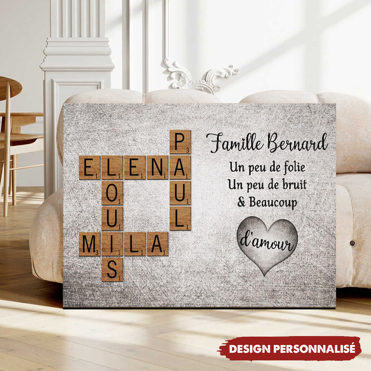 Affiche Familiale Personnalisée - Un Peu de Folie, Beaucoup d’Amour