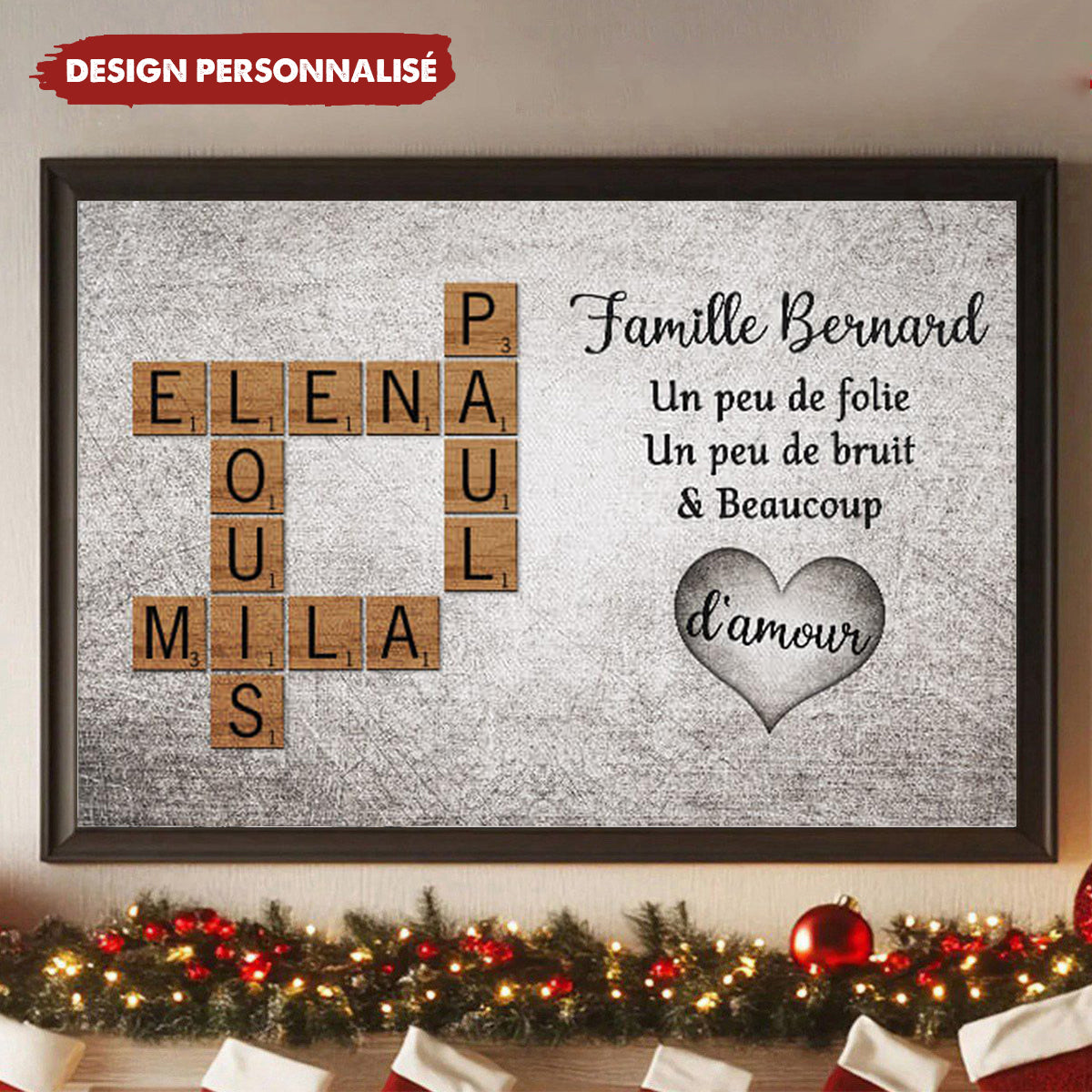 Affiche Familiale Personnalisée - Un Peu de Folie, Beaucoup d’Amour