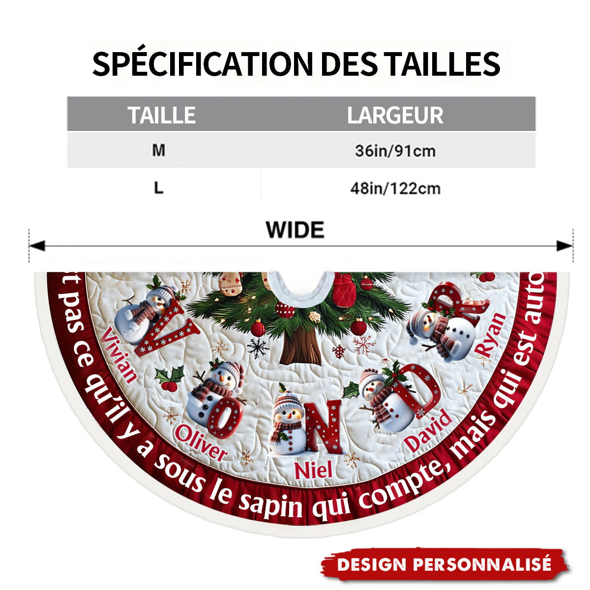 Ce n’est pas ce qu’il y a sous le sapin qui compte – Jupe de Sapin Familiale Personnalisée