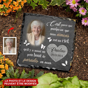 Plaque Commémorative Personnalisée en Ardoise – Hommage avec Photo & Nom