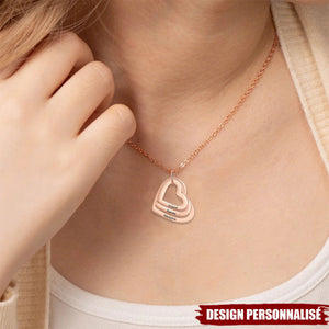 Collier Cœur Personnalisé avec Noms - Cadeau d’Anniversaire ou de Saint-Valentin