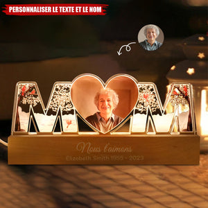 Veilleuse LED Personnalisée MOM avec Photo – Cadeau Souvenir Touchant pour Maman