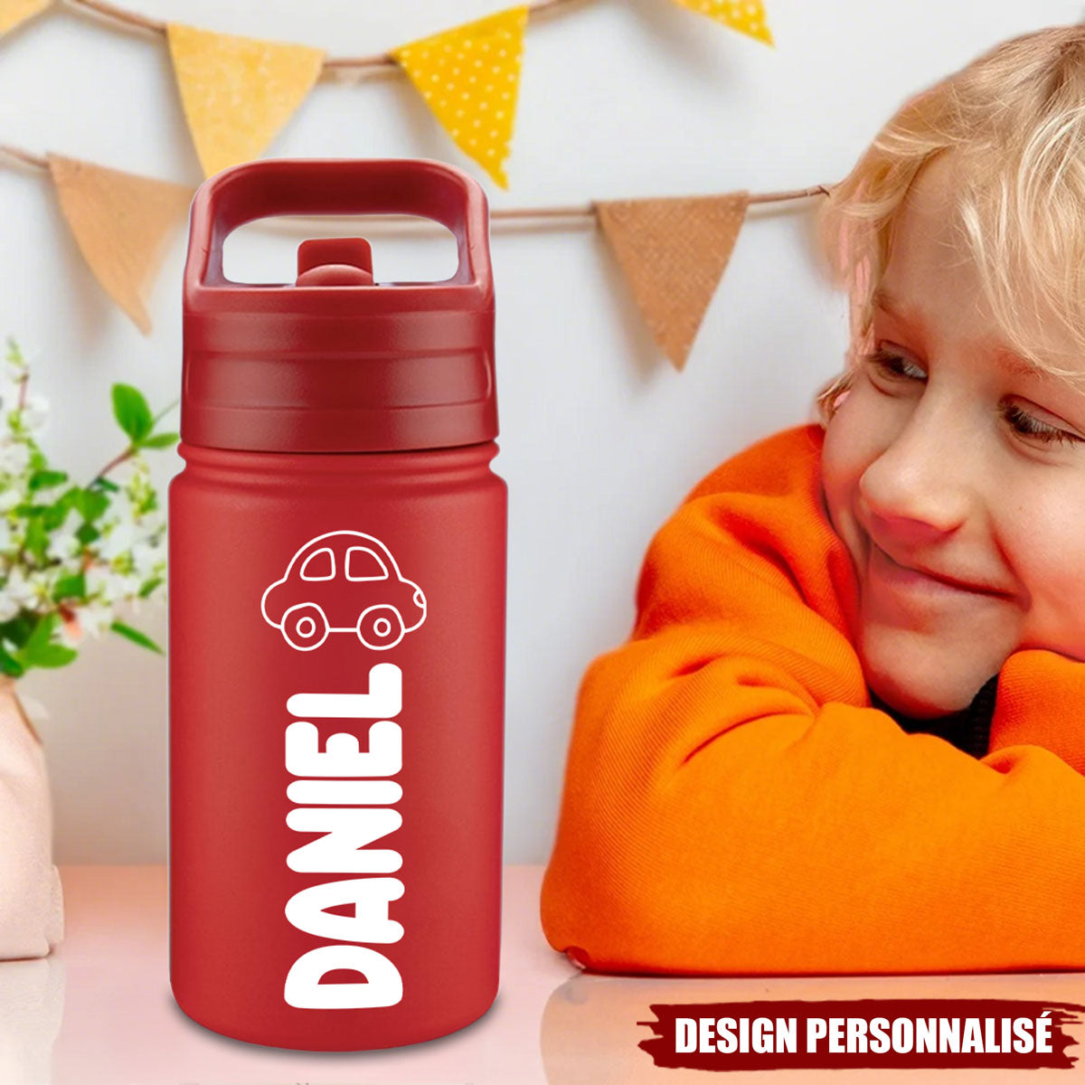 Bouteille Isotherme Personnalisée pour Enfants – Nom personnalisé & Design Ludique