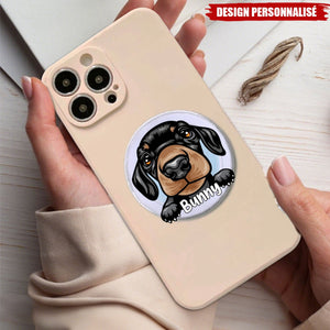 Support de Téléphone Personnalisé avec Portrait de Chien - Cadeau Unique pour Amoureux des Animaux