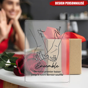 Plaque avec Noms & Citation Romantique – Cadeau Personnalisé pour Couple