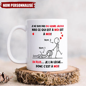 Tasse Drôle Personnalisée pour Couple – Expression de Jalousie & d'Amour