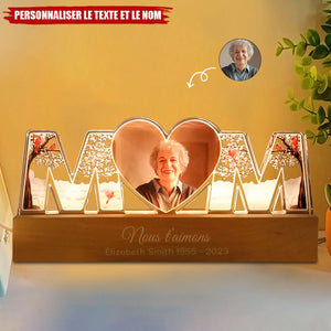 Veilleuse LED Personnalisée MOM avec Photo – Cadeau Souvenir Touchant pour Maman