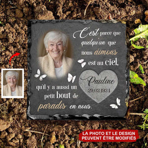 Plaque Commémorative Personnalisée en Ardoise – Hommage avec Photo & Nom