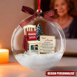 Ornement de Noël Mémorial Personnalisé – Souvenir Éternel de Noël au Paradis