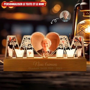 Veilleuse LED Personnalisée MOM avec Photo – Cadeau Souvenir Touchant pour Maman