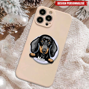 Support de Téléphone Personnalisé avec Portrait de Chien - Cadeau Unique pour Amoureux des Animaux
