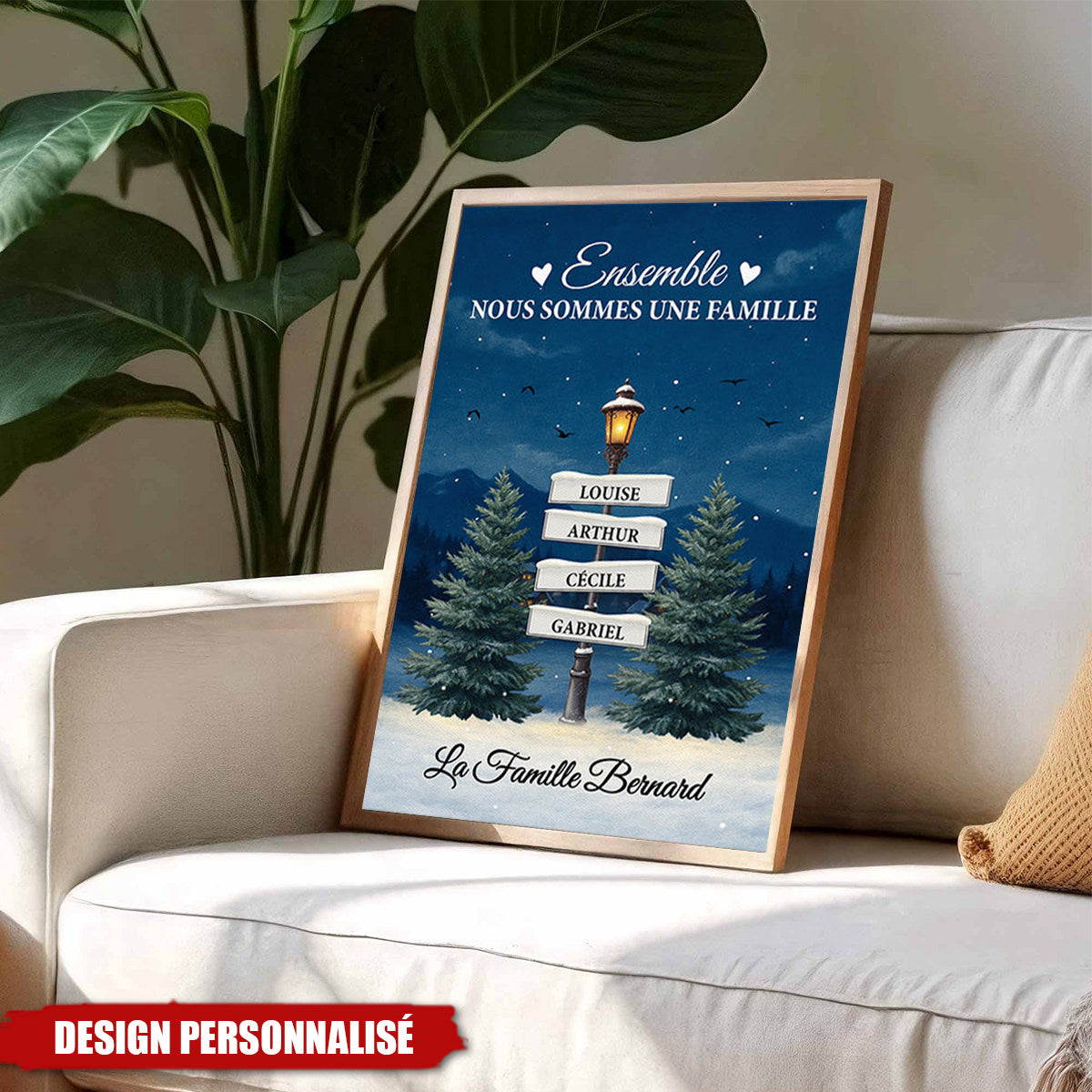 Affiche Familiale Personnalisée - Ensemble Nous Sommes Une Famille