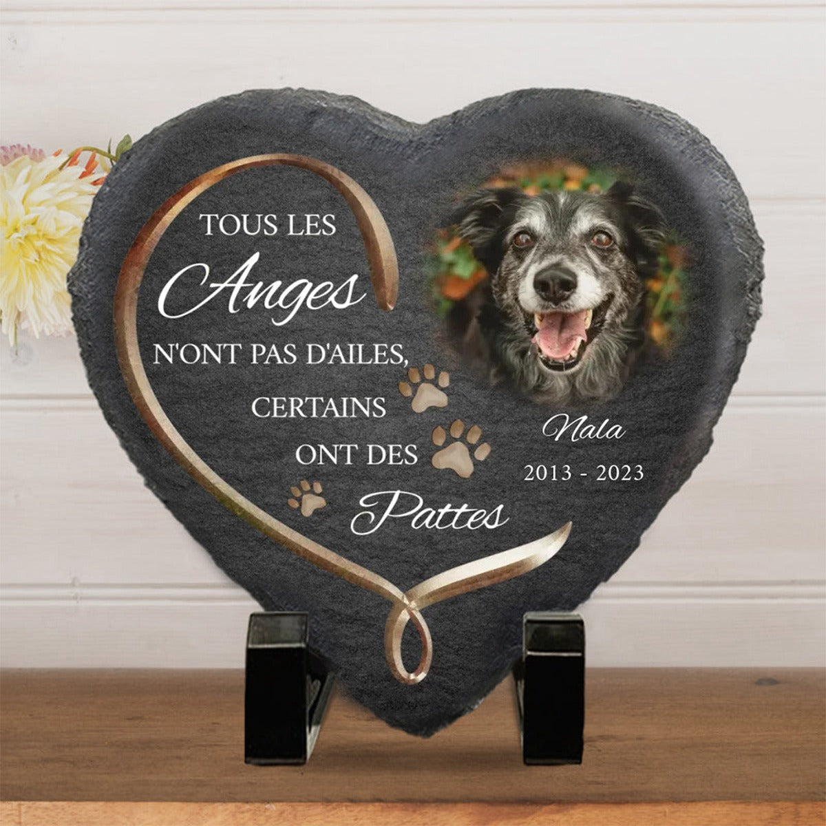 Pierre Funéraire Personnalisée – "Tous les Anges n'ont pas d'ailes"