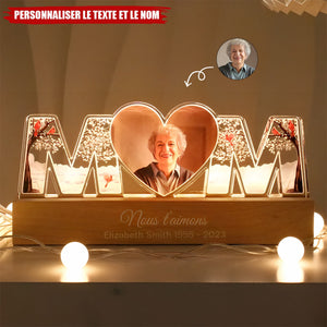 Veilleuse LED Personnalisée MOM avec Photo – Cadeau Souvenir Touchant pour Maman