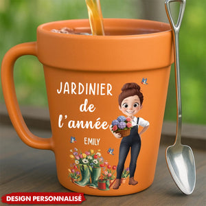 Mug Céramique en Forme de Pot – Cadeau Personnalisé pour Jardiniers