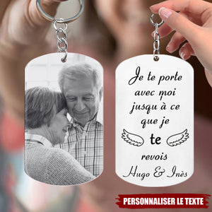 Porte-Clés Personnalisé avec Photo – "Je te porte avec moi jusqu’à ce que je te revoie"