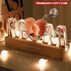 Veilleuse LED Personnalisée MOM avec Photo – Cadeau Souvenir Touchant pour Maman