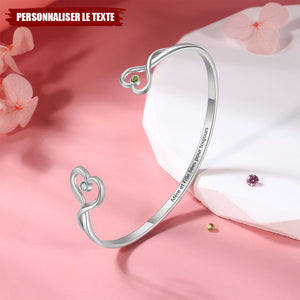 Bracelet Infini Cœur Personnalisé – Cadeau Émotionnel pour Maman et Fille