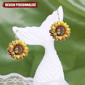 Boucles d’oreilles personnalisées Tourneso l– Cadeau Unique pour Maman