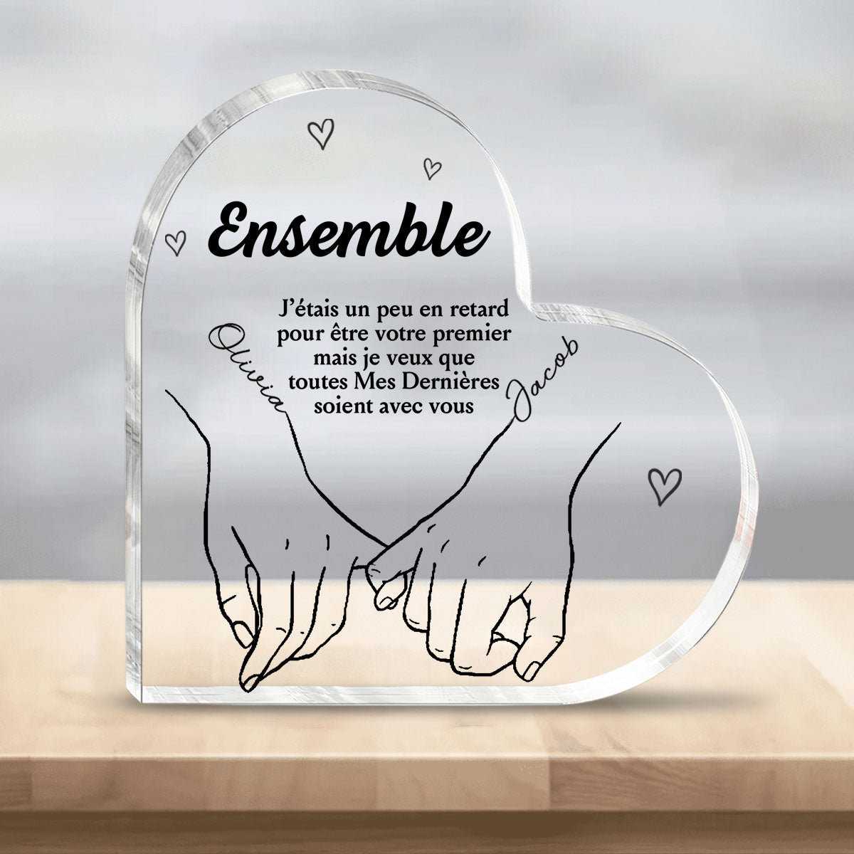 Je veux que toutes Mes Durées soient avec vous - Couple personnalisé personnalisé Plaque acrylique en forme de coeur - cadeau pour mari femme, anniversaire