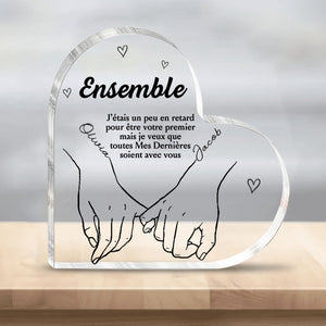 Je veux que toutes Mes Durées soient avec vous - Couple personnalisé personnalisé Plaque acrylique en forme de coeur - cadeau pour mari femme, anniversaire