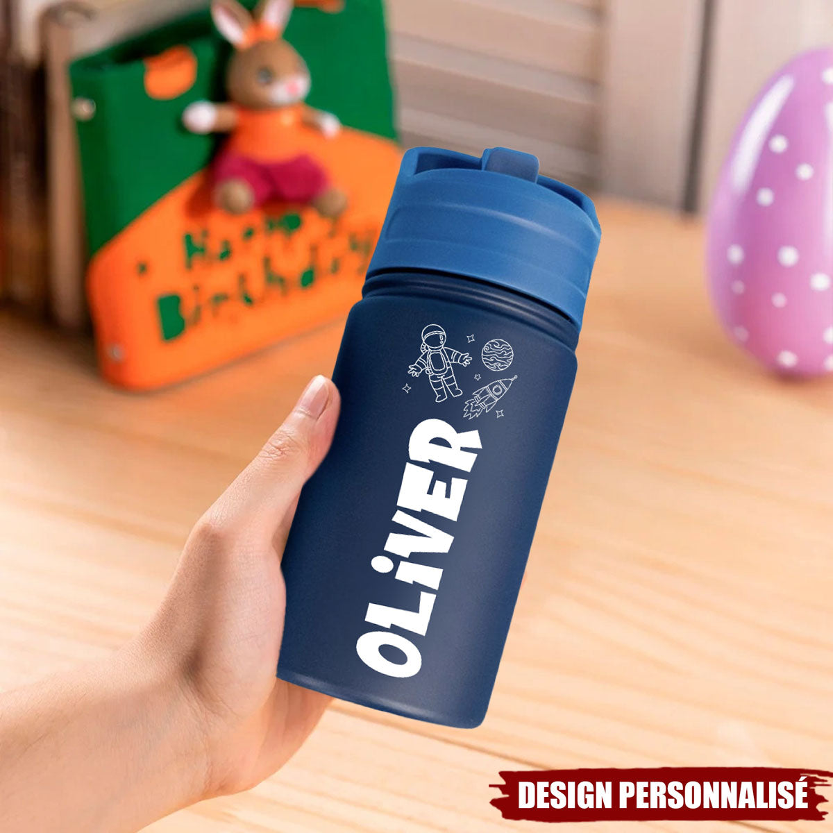 Bouteille Isotherme Personnalisée pour Enfants – Nom personnalisé & Design Ludique