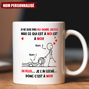 Tasse Drôle Personnalisée pour Couple – Expression de Jalousie & d'Amour