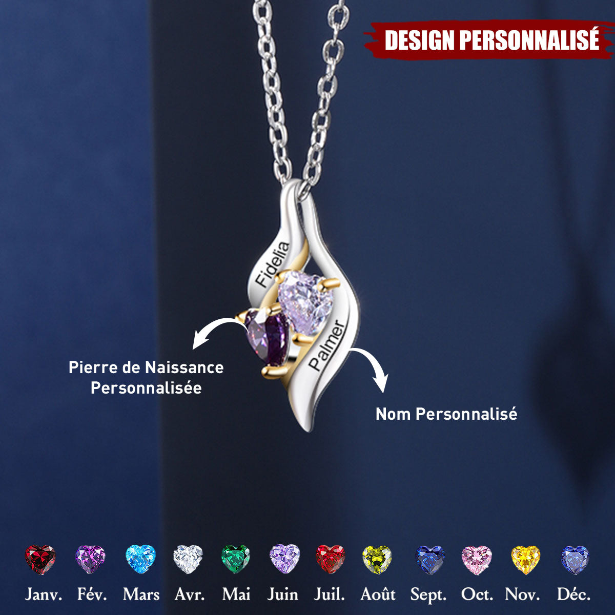 Collier Cœurs Entrelacés Personnalisé – Cadeau Romantique et Unique