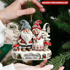 Suspension Acrylique Personnalisée - Vieillir Ensemble avec un Couple de Nains
