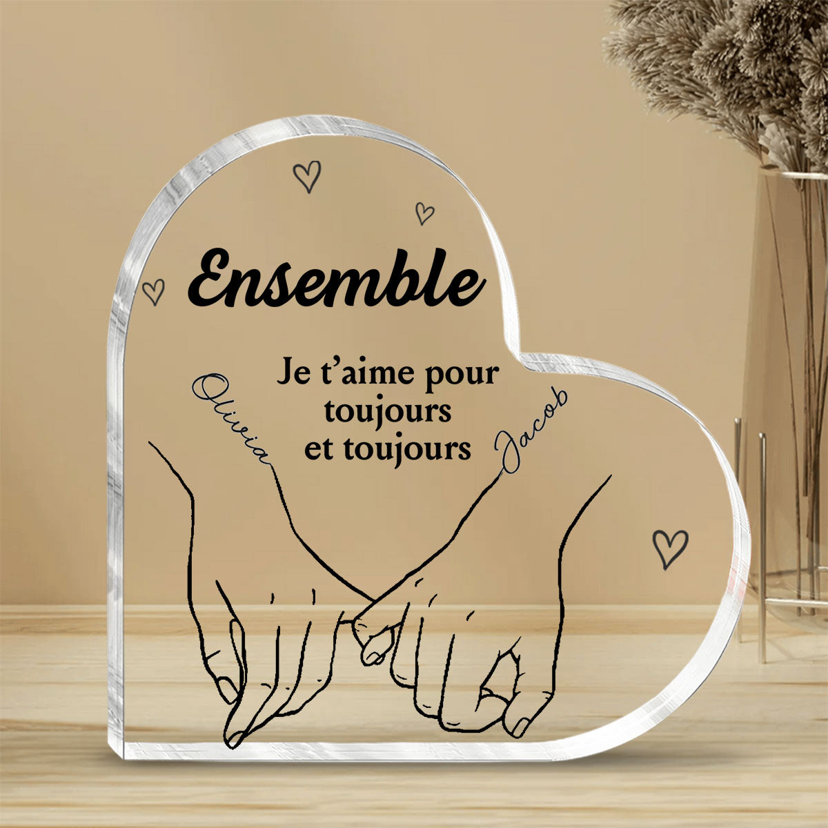 Je veux que toutes Mes Durées soient avec vous - Couple personnalisé personnalisé Plaque acrylique en forme de coeur - cadeau pour mari femme, anniversaire