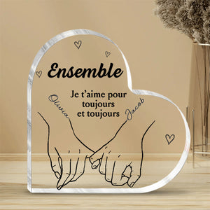 Je veux que toutes Mes Durées soient avec vous - Couple personnalisé personnalisé Plaque acrylique en forme de coeur - cadeau pour mari femme, anniversaire