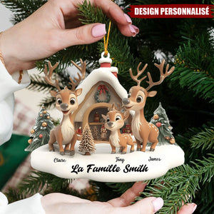 Suspension de Noël Personnalisée - Famille de rennes
