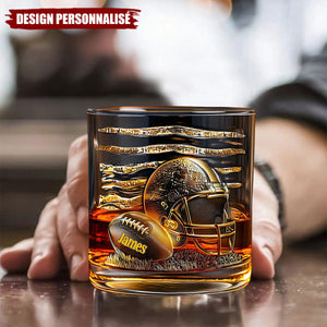 Verre à Whisky Personnalisé – Casque et Ballon de Football Américain